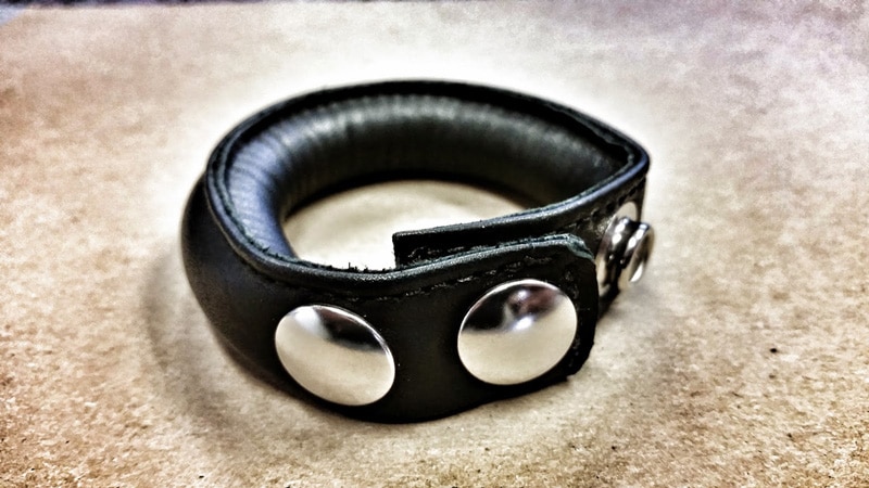 Leather Cock Strap, Snap Cockring, Reviewed by Cockring Buddha, from 665 leather