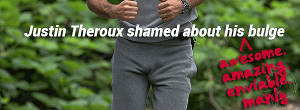 Justin Theroux sweatpants bulge shame, Cock, Naked, Freeball
