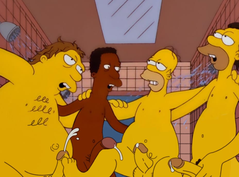 Homer Simpson, Sexual, The Simpsons, Group Masturbation, Gay Cartoon