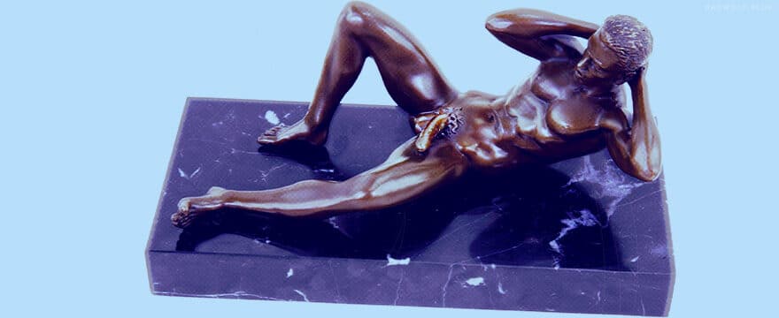 Keys to Penis Pride, Penis statue, Bronze, Artwork, Nude Male Reclining with Erection, M. Nick
