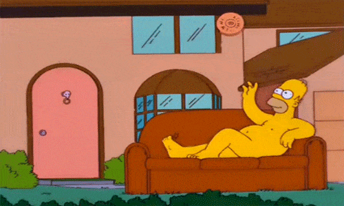 Homer Simpson, sexual and naked, Public and exposed GIF